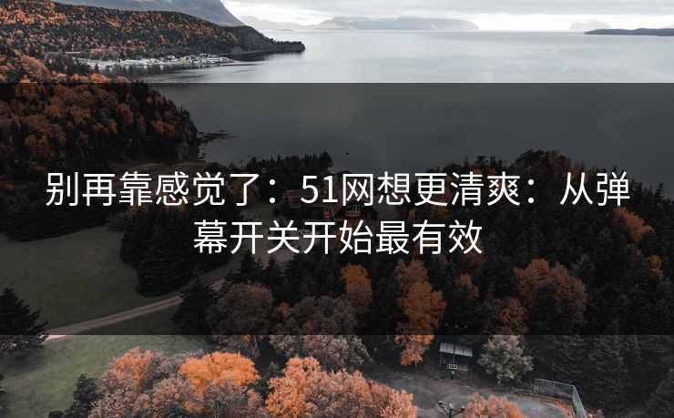 别再靠感觉了：51网想更清爽：从弹幕开关开始最有效